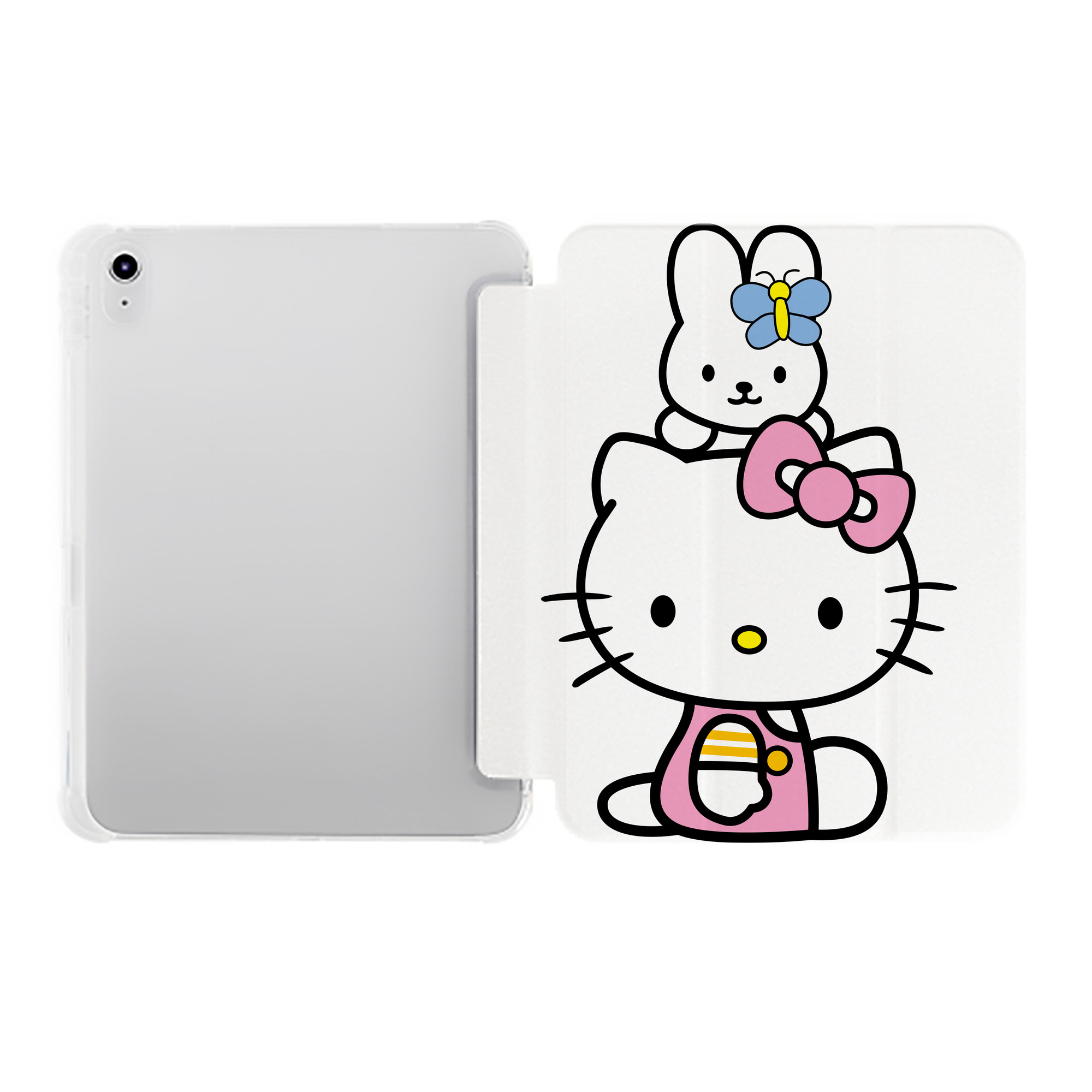 （画像用） Hello Kitty ハローキティ IPad ケース ペン収納付き 三つ折りスタンド PUレザー×シリコン 対応機種9.5/10.5/10.9インチ